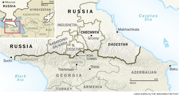 North Caucasian Map –– Chechnya's 'Strategic Location'